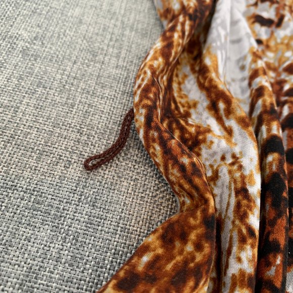 Worthington Stretch Brown Blouse Slit on Both Sides Belt Loops Large Cap Sleeve‎ - Picture 4 of 13